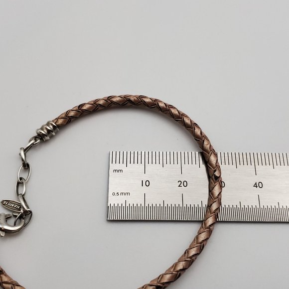 7 Inch 925 Sterling Silver & Leather Cool Unisex Bracelet - Picture 6 of 7